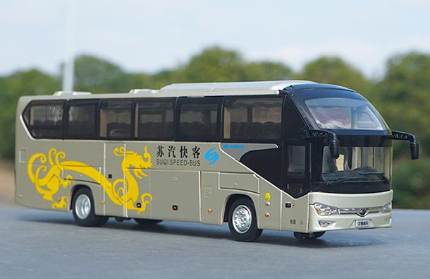 Diecast YuTong ZK6128HQB Coach Bus Model 1:42 White /Champagne