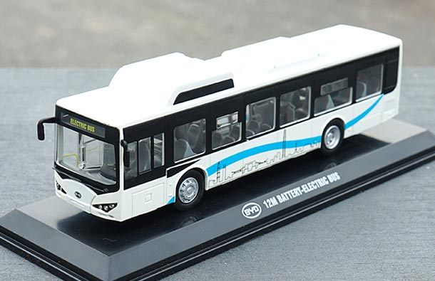 Diecast BYD K9 12M Battery-Electric Bus Model 1:64 Scale White