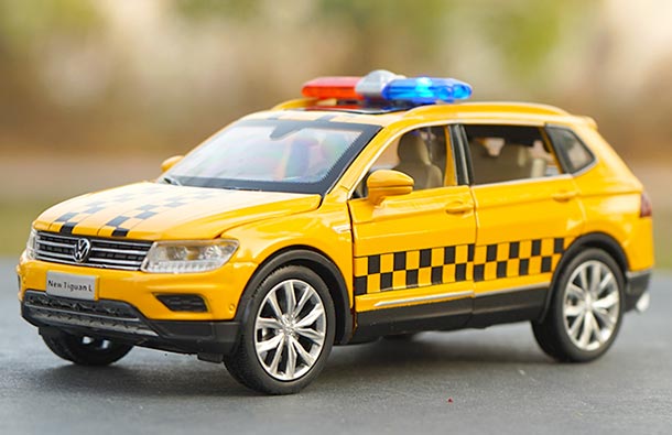 Diecast Volkswagen New Tiguan L Police Toy 1:32 Scale Yellow