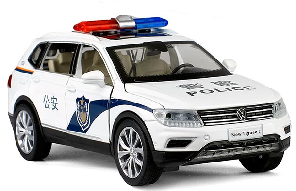 Diecast Volkswagen New Tiguan L Police Toy 1:32 Scale White