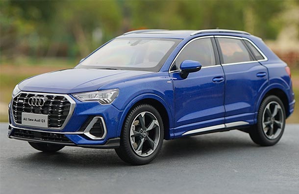 Diecast 2019 Audi Q3 SUV Model 1:18 Scale Blue / Orange / White