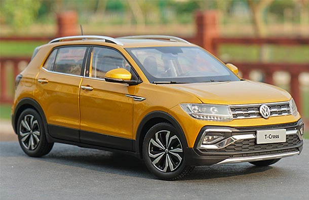 Diecast 2019 Volkswagen T-Cross SUV Model 1:18 Scale Golden