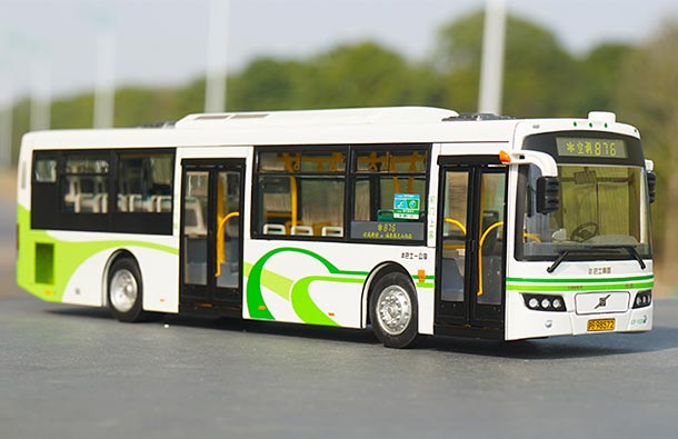Diecast SunWin Shanghai City Bus Model NO.876 White 1:43 Scale