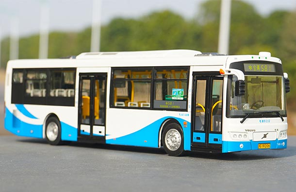 Diecast SunWin Shanghai City Bus Model NO.581 White 1:43 Scale