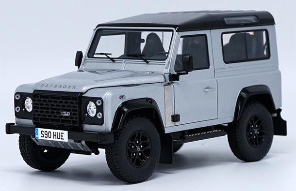 Diecast Land Rover Defender 90 Model 1:18 Silver By Almost Real