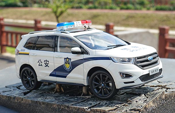 Diecast 2016 Ford Edge SUV Police Model 1:18 Scale White