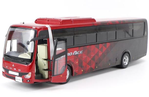 Diecast Mitsubishi Fuso AERO ACE Coach Bus Model 1:43 Scale Red