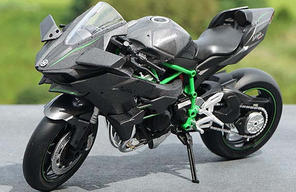 Diecast Kawasaki Ninja H2 R Motorcycle Model 1:12 Scale Gray