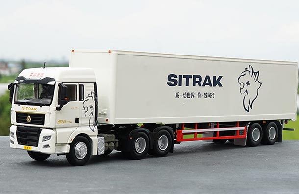 Diecast Sinotruk Sitrak C7H Semi Truck Model 1:36 White /Orange