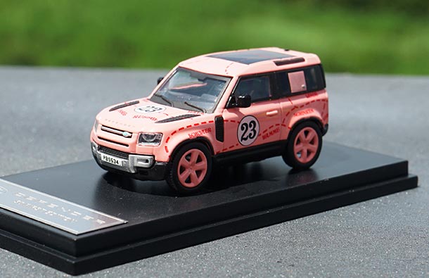 Diecast Land Rover Defender 90 SUV Model 1:64 Scale Pink