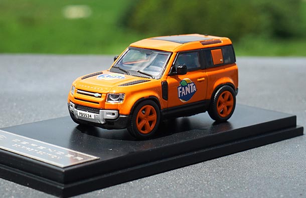 Diecast Land Rover Defender 90 SUV Model 1:64 Scale Orange