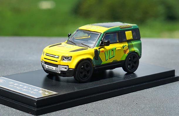 Diecast Land Rover Defender 90 SUV Model 1:64 Yellow-Green