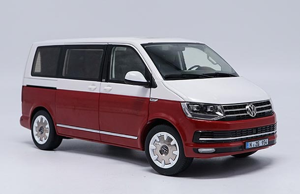Diecast 2016 Volkswagen Multivan MPV Model 1:18 Scale Red-White