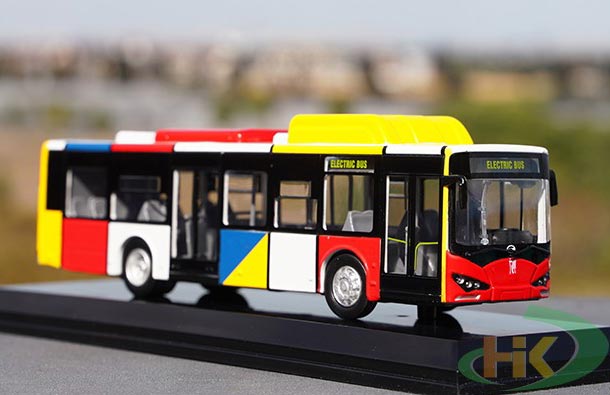 Diecast BYD K9 12M Battery-Electric Bus Model 1:64 Scale Red