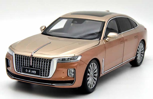 Diecast 2020 Hongqi H9 Model 1:18 Scale Black / Golden