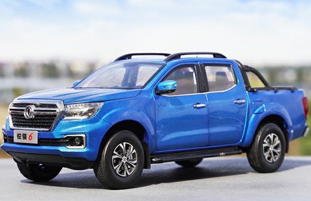 Diecast 2019 Dongfeng Rich 6 Pickup Truck Model 1:18 Blue