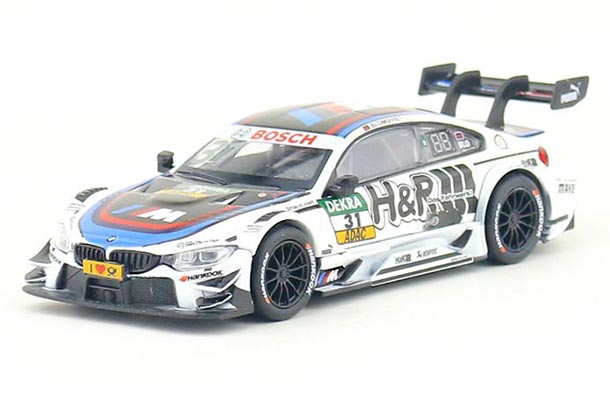 Diecast BMW M4 Car Model NO.31 DTM 1:43 Scale White-Black