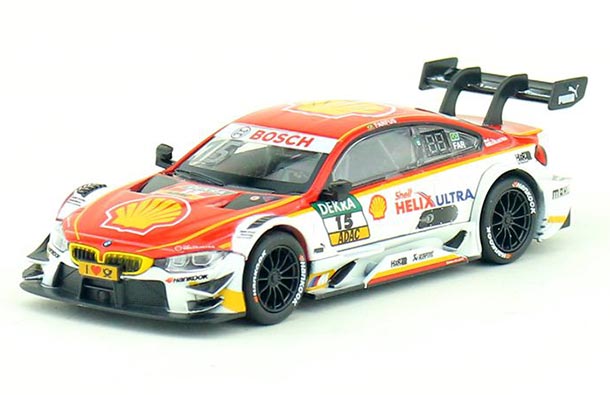 Diecast BMW M4 Car Model NO.15 DTM 1:43 Scale Red-White