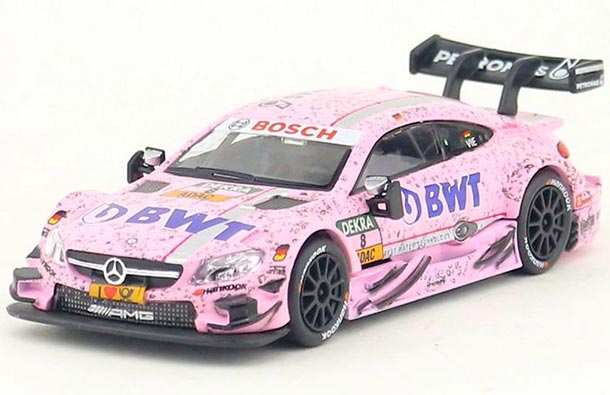 Diecast Mercedes Benz C63 AMG Model NO.8 DTM 1:43 Scale Pink