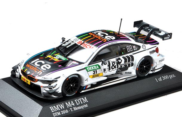 Diecast 2016 BMW M4 DTM Model 1:43 Black-White By Minichamps