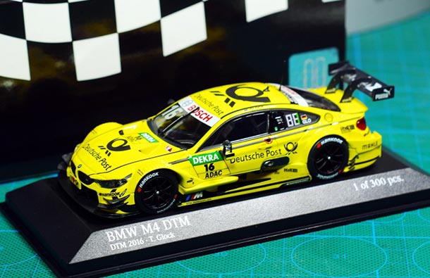 Diecast 2016 BMW M4 DTM Model 1:43 Scale Yellow By Minichamps