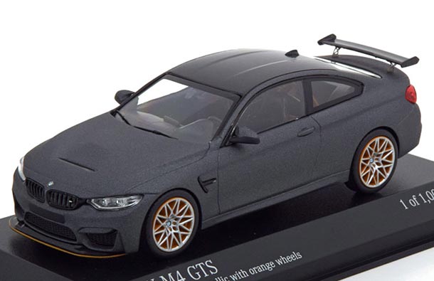 Diecast 2016 BMW M4 GTS Model 1:43 Dark Gray By Minichamps