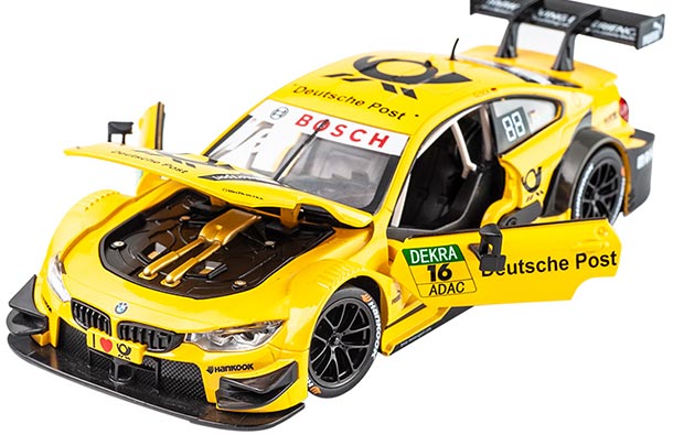 Diecast BMW M4 DTM Model 1:24 Scale NO.16 Yellow