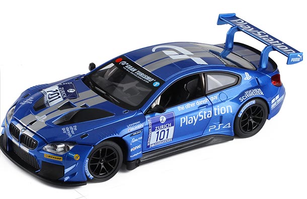 Diecast BMW M6 GT3 Model 1:24 Scale Blue