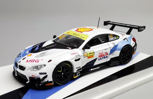 Diecast BMW M6 GT3 Model 1:64 Scale White By Tarmac Works