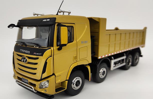 Diecast Hyundai Xcient Dump Truck Model 1:36 Scale Red / Yellow