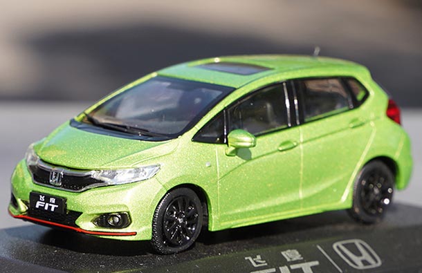 Diecast 2018 Honda Fit Sport Model Blue / Green 1:43 Scale