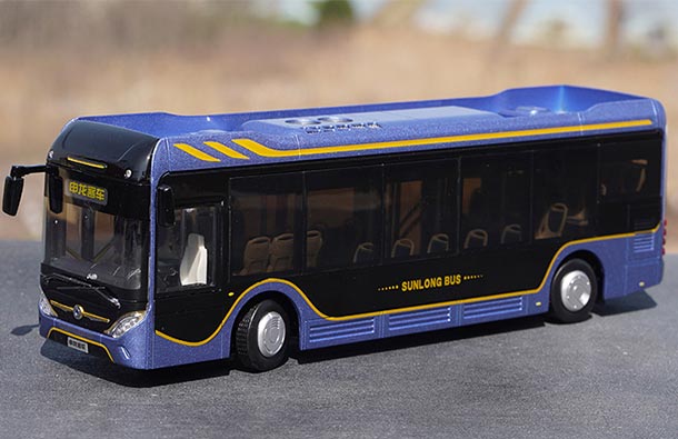 Diecast Sunlong SLK6101 City Bus Model 1:42 Scale Blue-Black