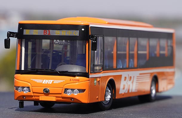 Diecast YuTong ZK6128 BRT City Bus Model 1:42 Scale Orange