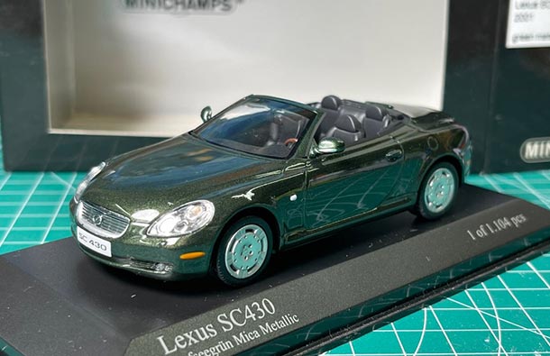 Diecast Lexus SC430 Model 1:43 Scale Dark Green By Minichamps