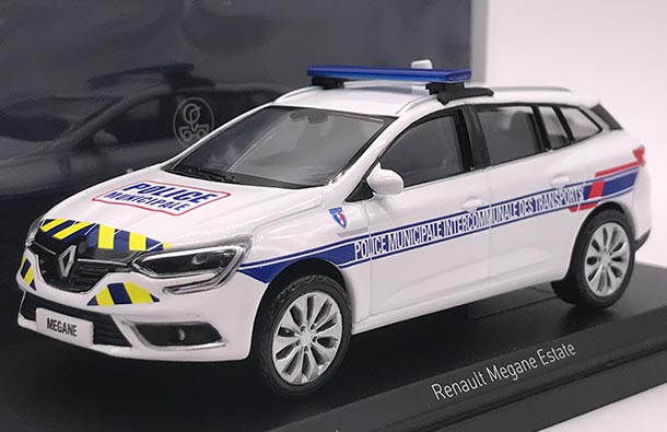 Diecast Renault Megane Estate Model Police 1:43 White By NOREV