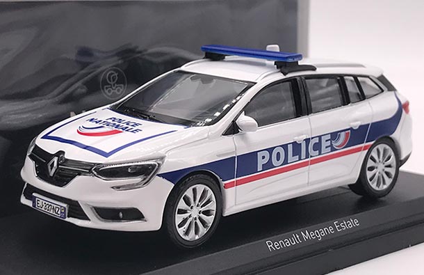 Diecast Renault Megane Estate Model White Police 1:43 Scale
