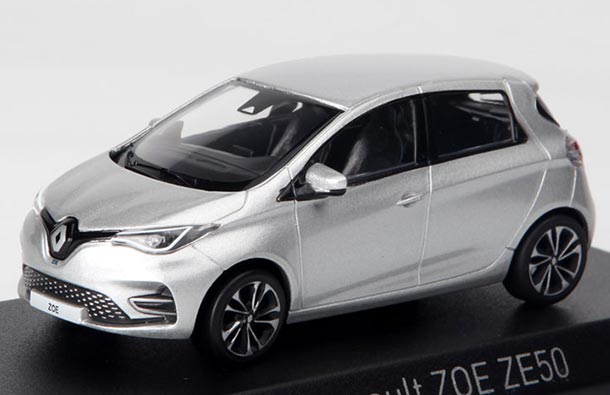 Diecast Renault ZOE ZE50 Model 1:43 Scale Silver By NOREV