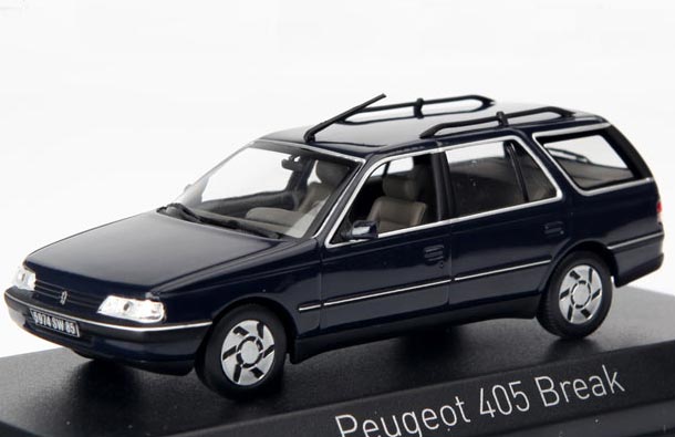 Diecast 1991 Peugeot 405 Break Model Black 1:43 Scale By NOREV