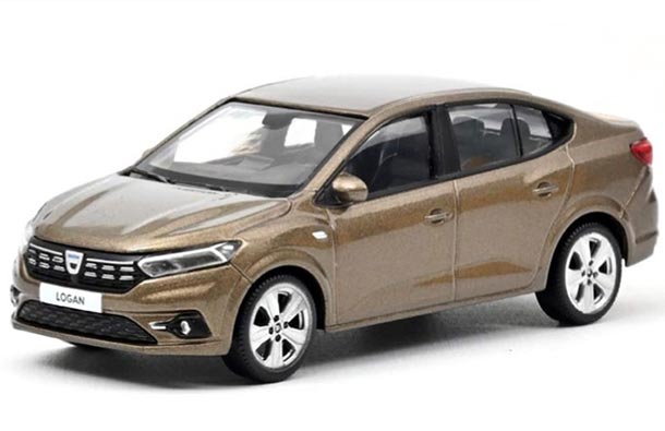 Diecast 2021 Dacia Logan Model Brown / Silver 1:43 Scale NOREV