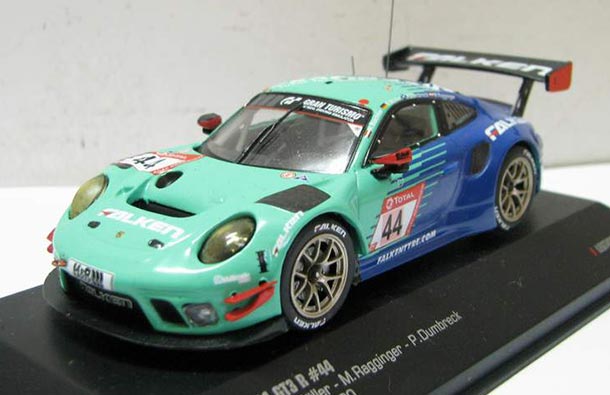 Diecast Porsche 911 GT3 R Model 1:43 Scale NO.44 Blue By IXO