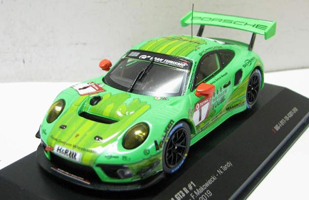 Diecast Porsche 911 GT3 R Model 1:43 Scale NO.1 Green By IXO