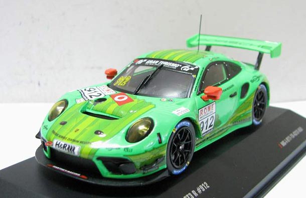 Diecast Porsche 911 GT3 R Model 1:43 Scale NO.912 Green By IXO