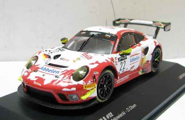 Diecast Porsche 911 GT3 R Model 1:43 Scale NO.22 Red By IXO