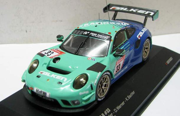 Diecast Porsche 911 GT3 R Model 1:43 Scale NO.33 Blue By IXO