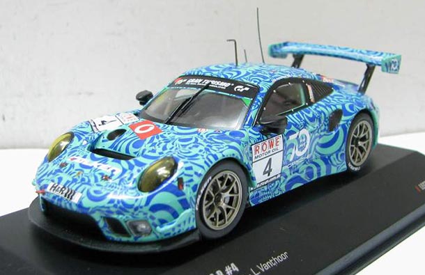 Diecast Porsche 911 GT3 R Model 1:43 Scale NO.4 Blue By IXO