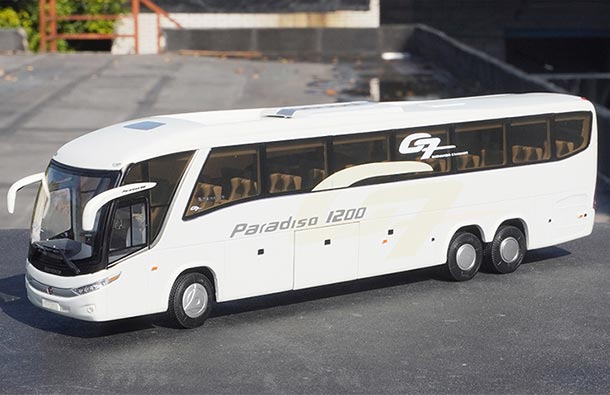 Diecast Marcopolo Paradiso 1200 G7 Coach Bus Model 1:43 White