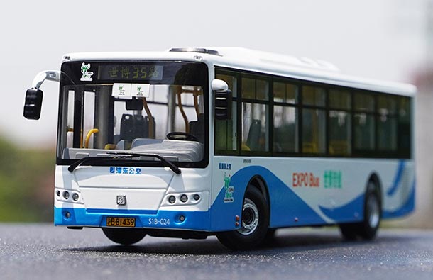 Diecast SunWin SWB6116HG EXPO City Bus Model 1:42 White-Blue