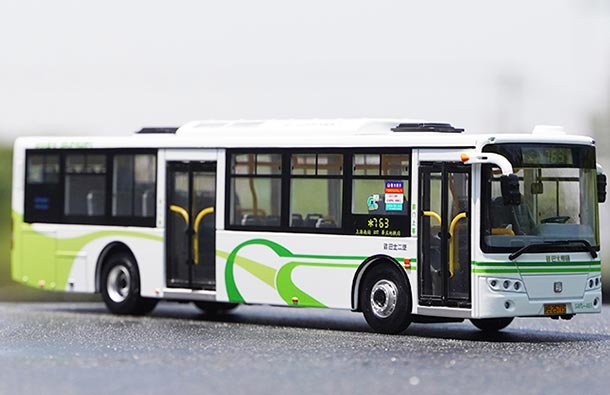 Diecast SunWin SWB6116HG City Bus Model 1:42 Scale White-Green