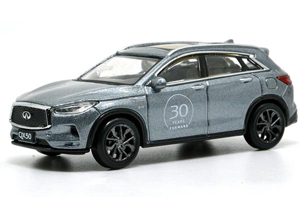 Diecast Infiniti QX50 SUV Model 1:64 Scale Gray / Blue