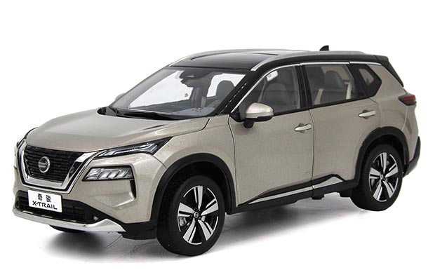 Diecast 2021 Nissan X-Trail SUV Model 1:18 Scale White / Golden